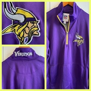 EUC Men's Minnesota Vikings Quarter Zip Embroidered Pullover - M